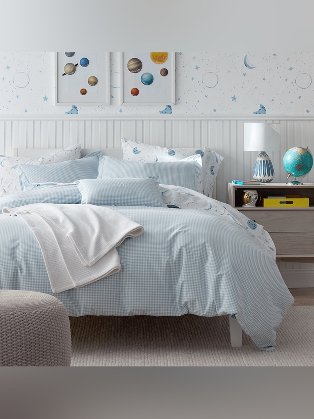 The Company Store Kids™ Full Gingham Organic Cotton Percale Duvet Cover Set NWT